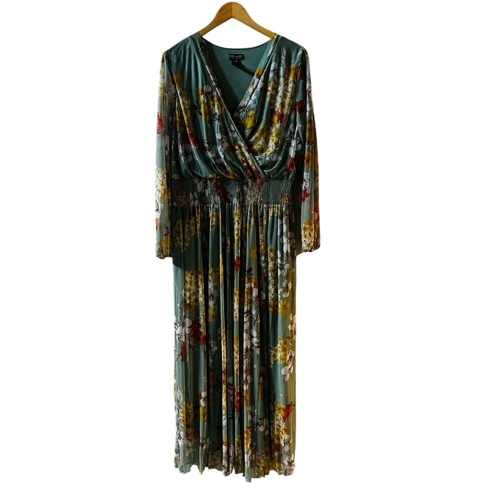 Kate & Lily Floral Surplice Neck Maxi Dress Size 18W Multicolor